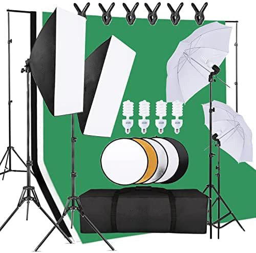 Photography Lighting Kit With Backdrop - Ensemble d'équipement de Studio Photo économique