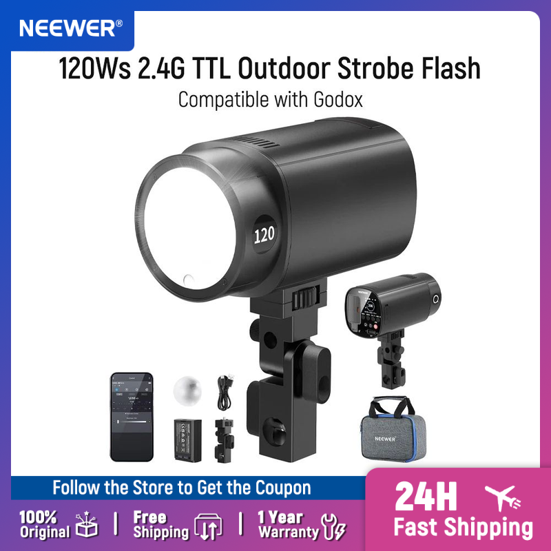 Portable Strobe Monolight - NEEWER Q120 120Ws 2.4G TTL Flash