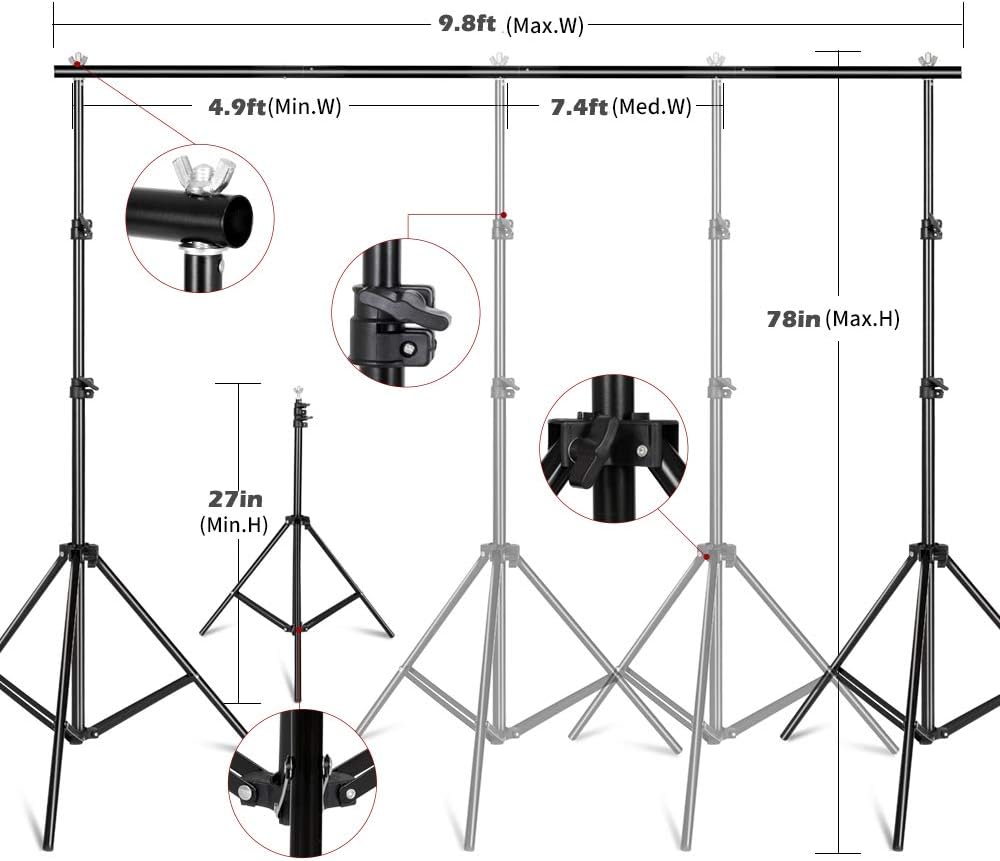 Kit d'éclairage de photographi - Photography Lighting Kit With Backdrop avis et prix