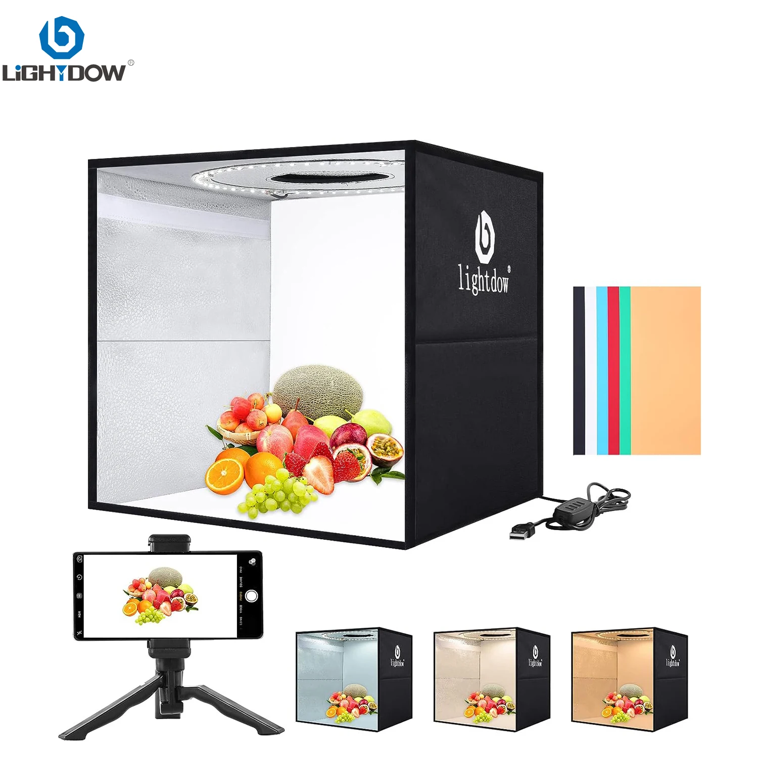 Lightdow – boîte à photos à in - Photography Lighting Kit With Backdrop avis et prix